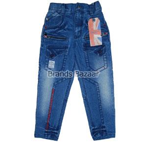Six pocket shaded blue jeans